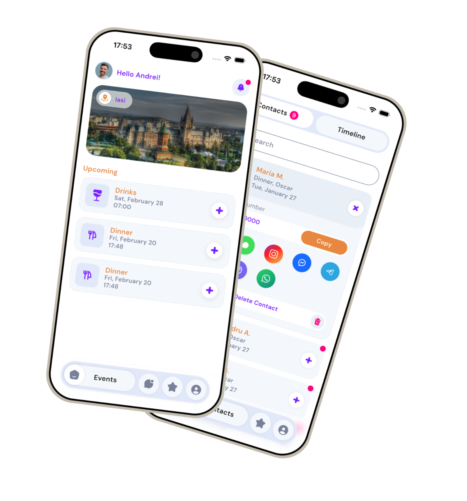 SocialBite App Mockups